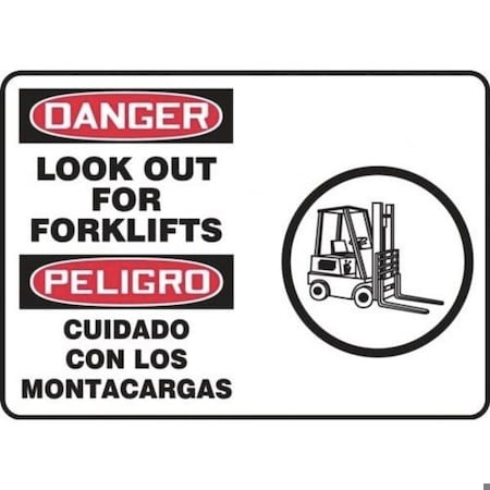 Accuform BILINGUAL OSHA DANGER SIGN LOOK OUT SBMVHR127MVA